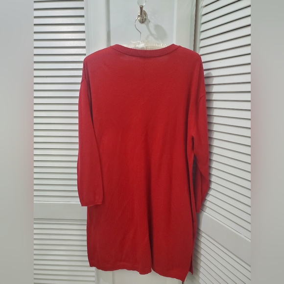 J.Jill Wearever 2X Red Sweater Cardigan Duster - Picture 2 of 5